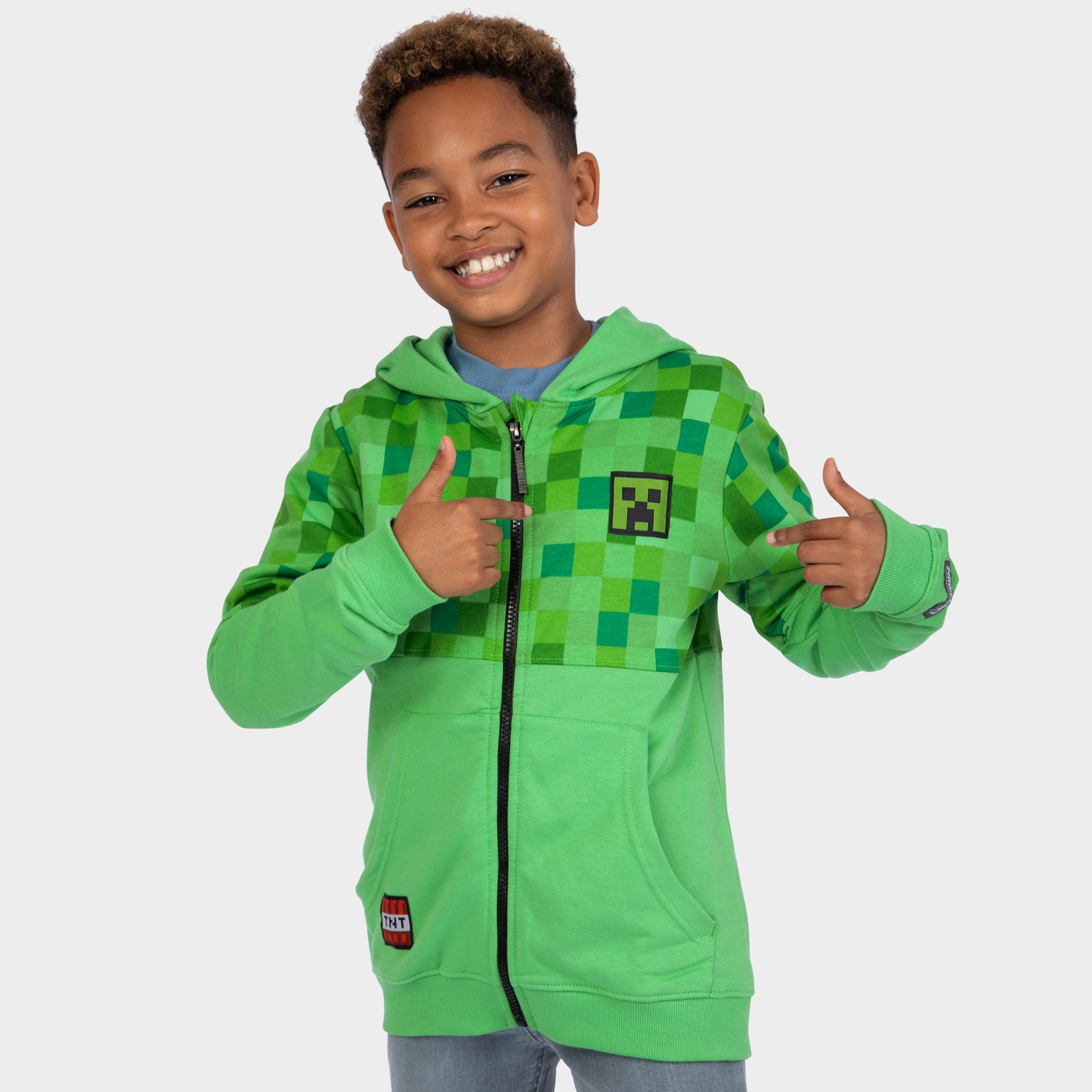 Minecraft Hoodie Creeper Boys Hooded Sweatshirt Character Size 12 Green