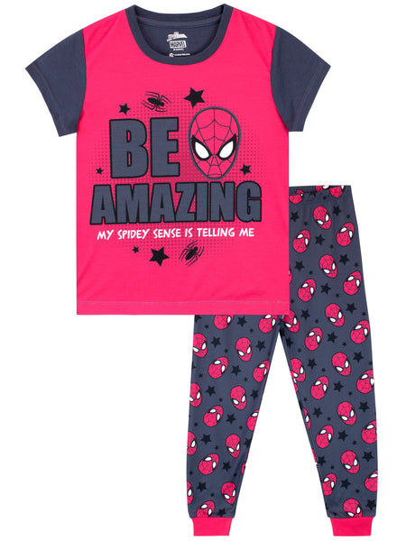 Buy Girls Marvel Spiderman Short Sleeve Pajamas